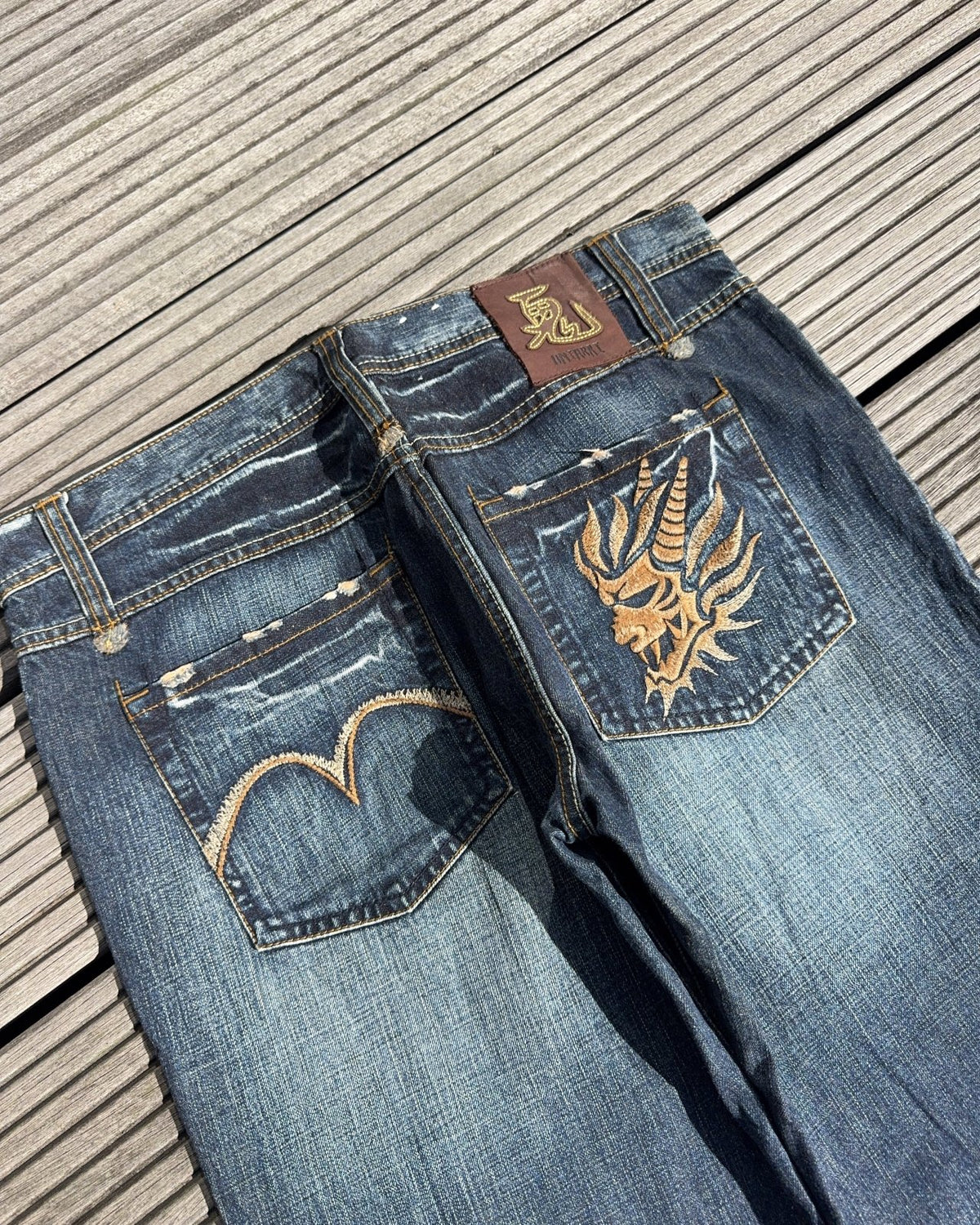2000's Oniarai Japanese Straight/Baggy Jeans *rare 36x32 (XL) - Lennys Vintage