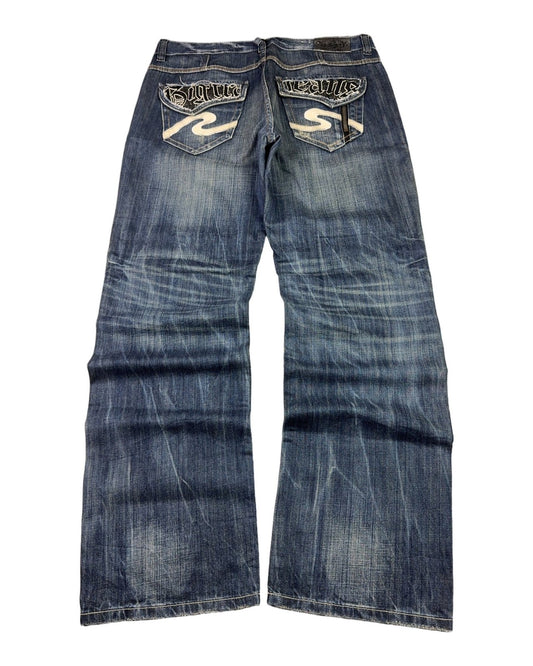 2000's Osaka Big Train Japanese Baggy Jeans *very rare 37x34 (XL) - Lennys Vintage