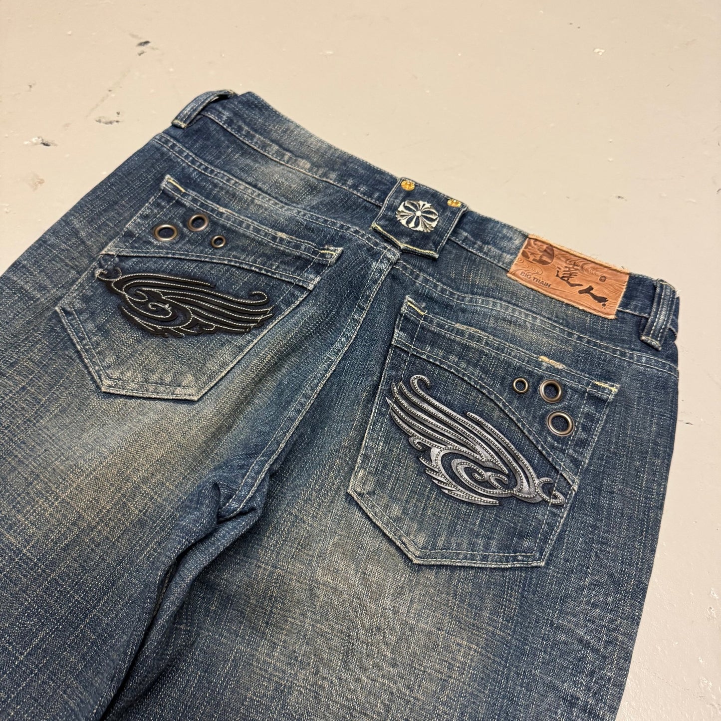 2000‘s Osaka Big Train Japanese Baggy/Straight Jeans *rare 32x33 - Lennys Vintage