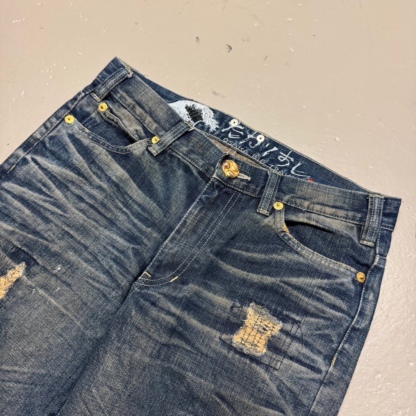 2000‘s Osaka Big Train Japanese Baggy/Straight Jeans *rare 32x33 - Lennys Vintage