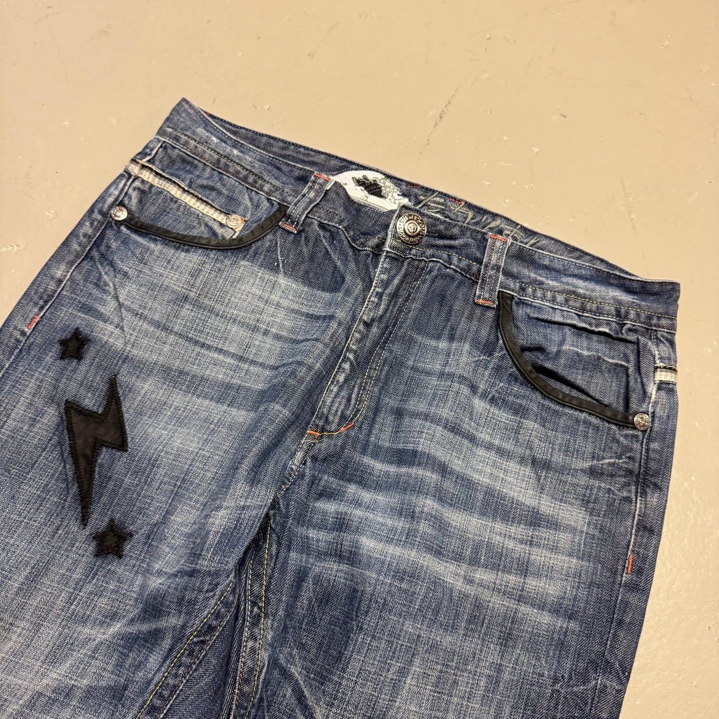 2000‘s Osaka Big Train Japanese Baggy/Straight Jeans *rare 34x34 - Lennys Vintage