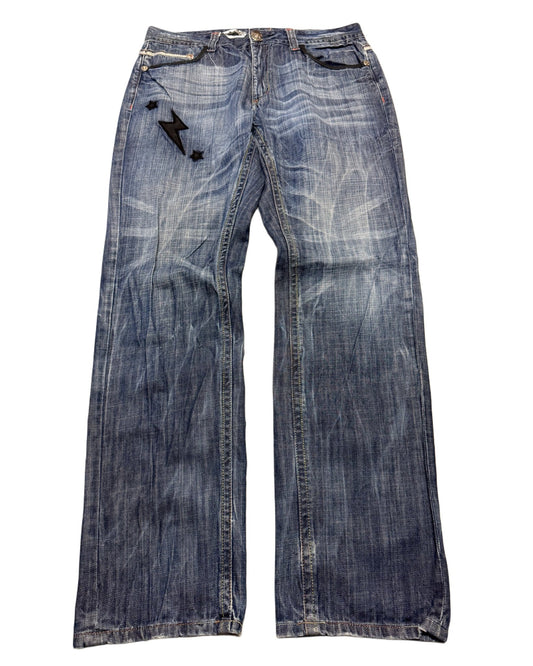 2000‘s Osaka Big Train Japanese Baggy/Straight Jeans *rare 34x34 - Lennys Vintage