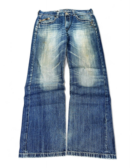 2000's Osaka Big Train Japanese Straight/Baggy Jeans *rare 34x32 (L) - Lennys Vintage