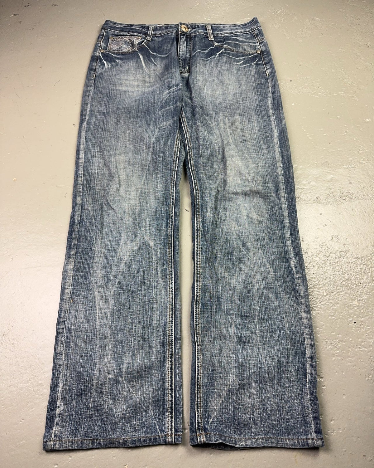 2000's Osaka Big Train Japanese Straight/Baggy Jeans *very rare 36x34 (XL) - Lennys Vintage