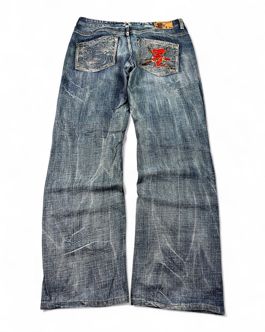 2000's Osaka Big Train Japanese Straight/Baggy Jeans *very rare 36x34 (XL) - Lennys Vintage
