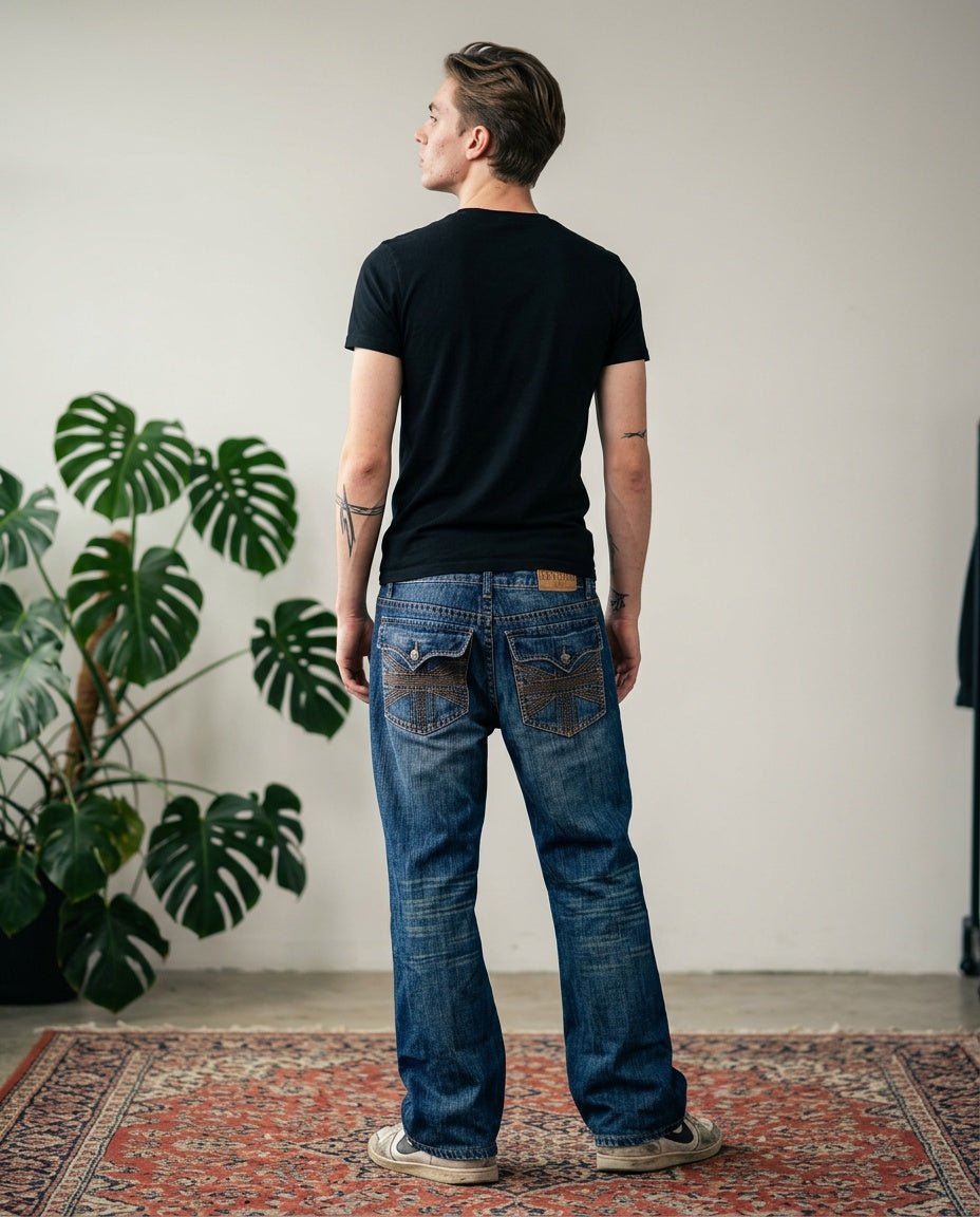 2000's Revolve Jeans Hip Hop Baggy/Bootcut Jeans *rare 34x32 (L) - Lennys Vintage