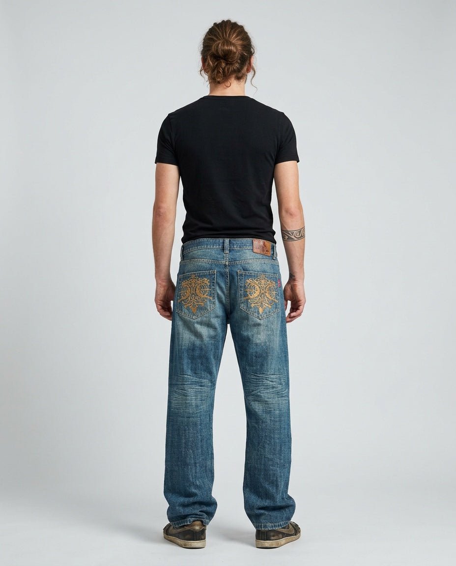 2000's Rifle Jeans Straight/Baggy Jeans *rare 34x32 (L) - Lennys Vintage