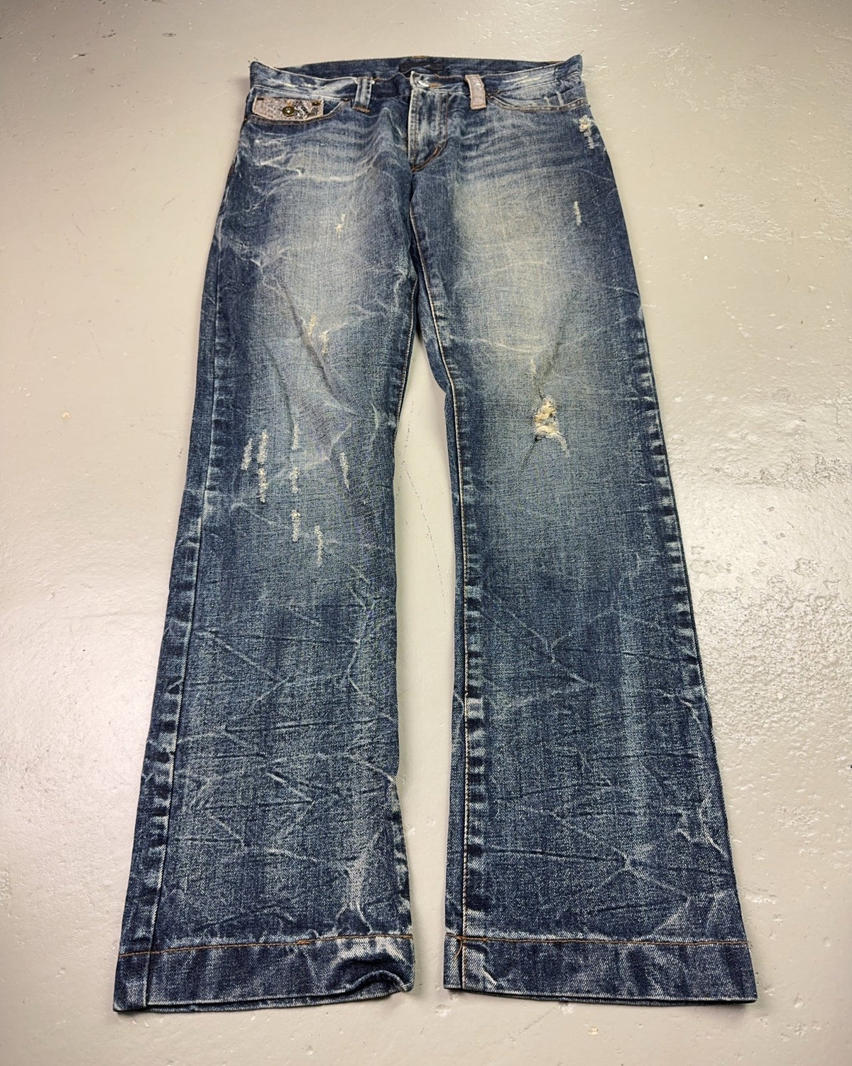 2000's Rna Inc. Japanese Archive Straight/Bootcut Jeans *very rare 33x32 (M) - Lennys Vintage