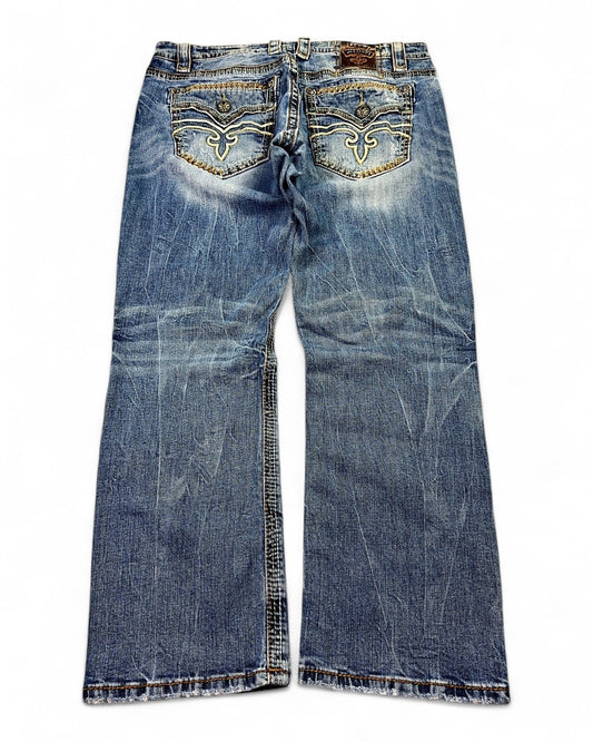 2000's Rock Revival Straight/Baggy Jeans *rare 36x30 (XL) - Lennys Vintage
