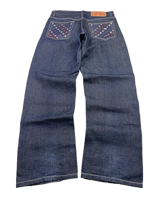 2000's Sexy Diamond Japanese Baggy Jeans *rare 35x36 (XL) - Lennys Vintage