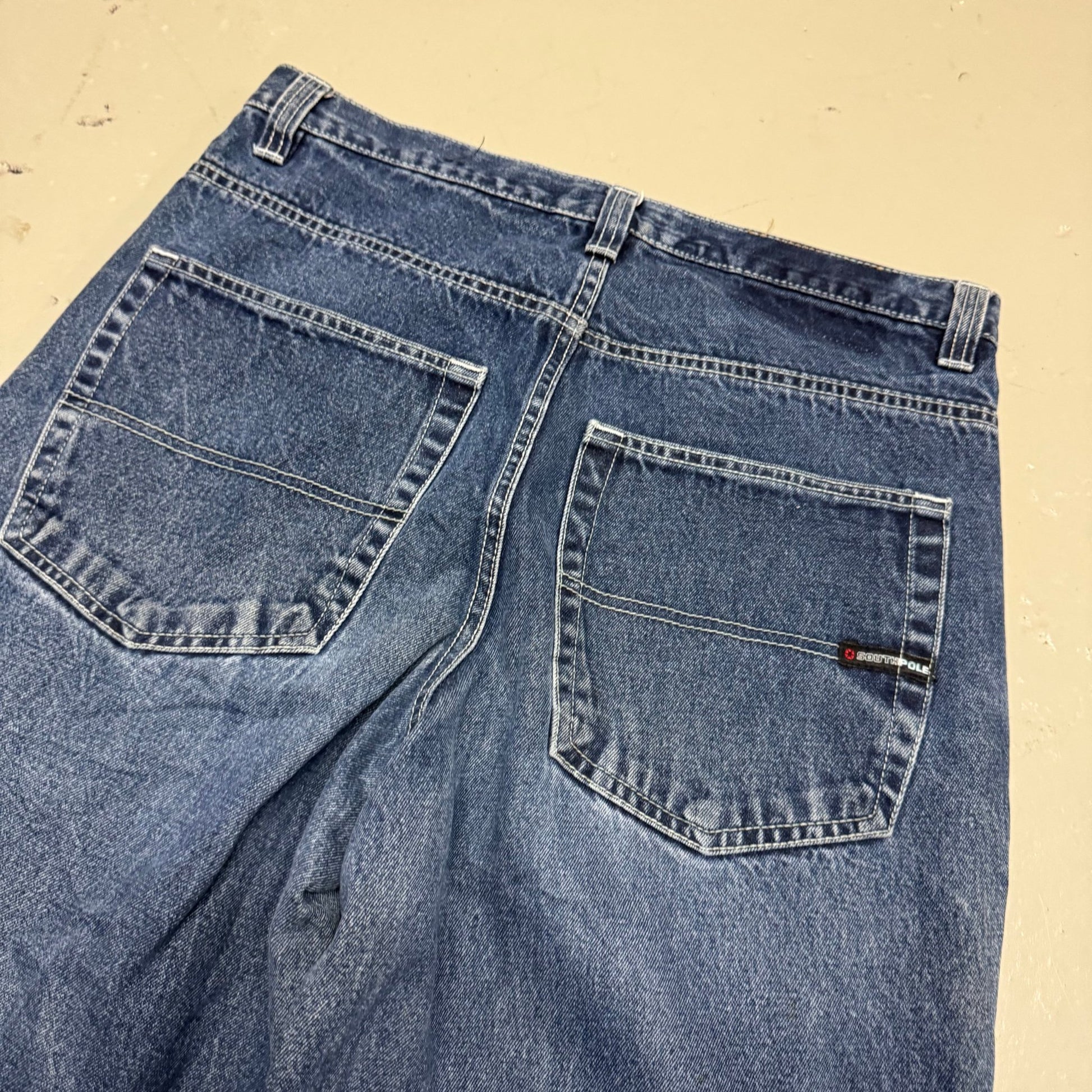 2000‘s Southpole Hip Hop Baggy Heavy Denim Jeans *rare 34x32 - Lennys Vintage