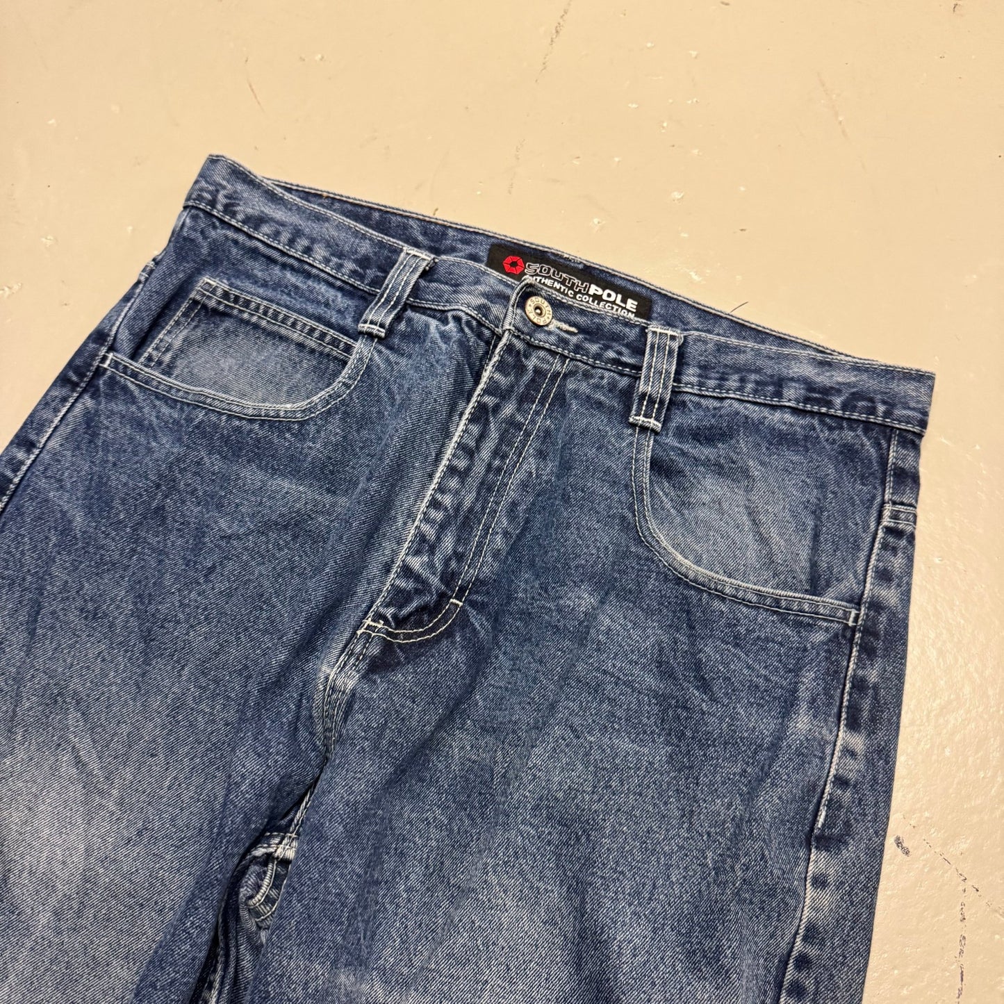 2000‘s Southpole Hip Hop Baggy Heavy Denim Jeans *rare 34x32 - Lennys Vintage