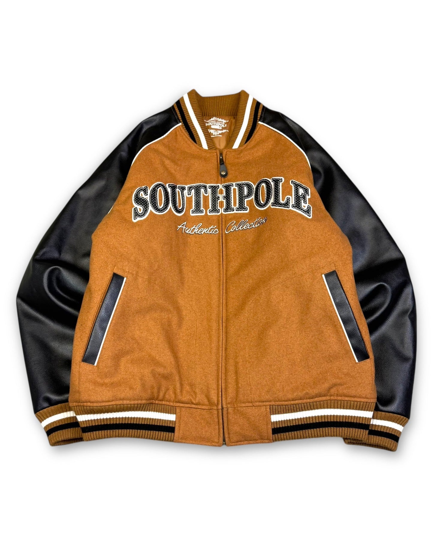 2000’s Southpole Hip Hop Vegan Leather College Jacket *very rare (XL) - Lennys Vintage