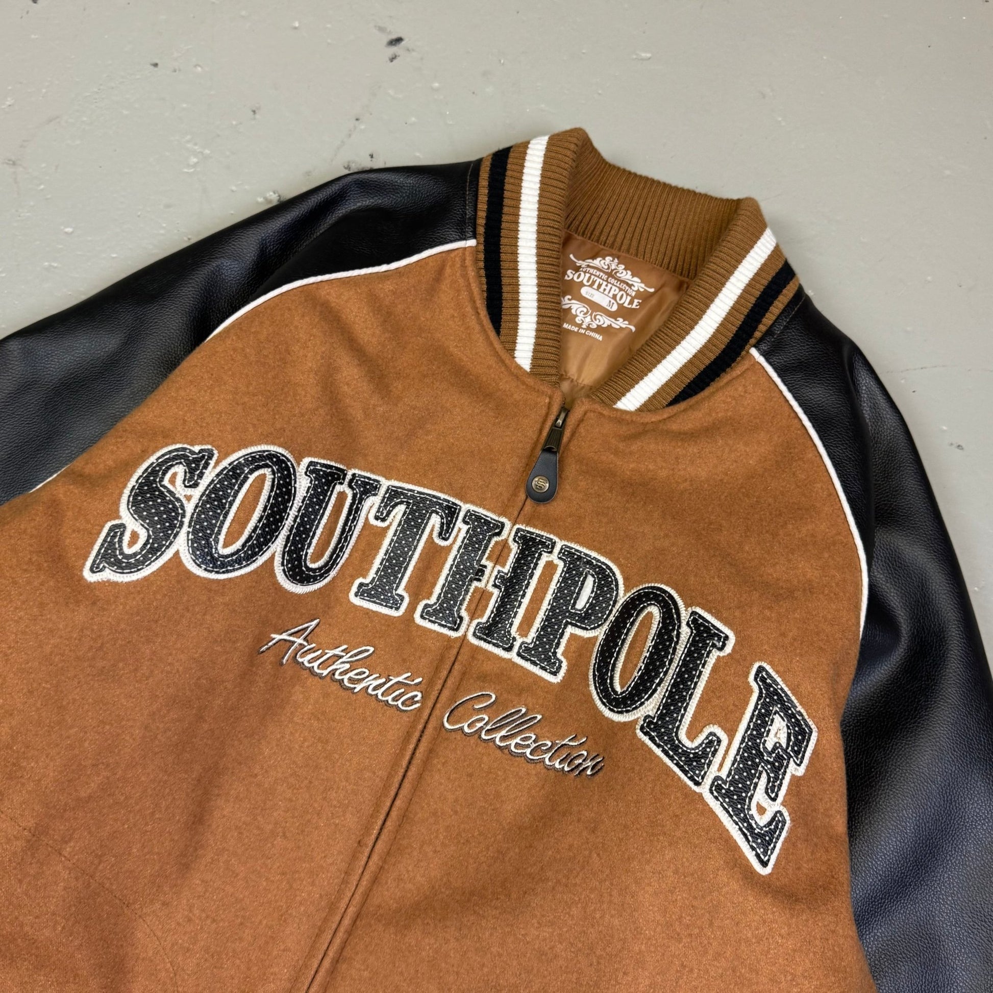 2000’s Southpole Hip Hop Vegan Leather College Jacket *very rare (XL) - Lennys Vintage
