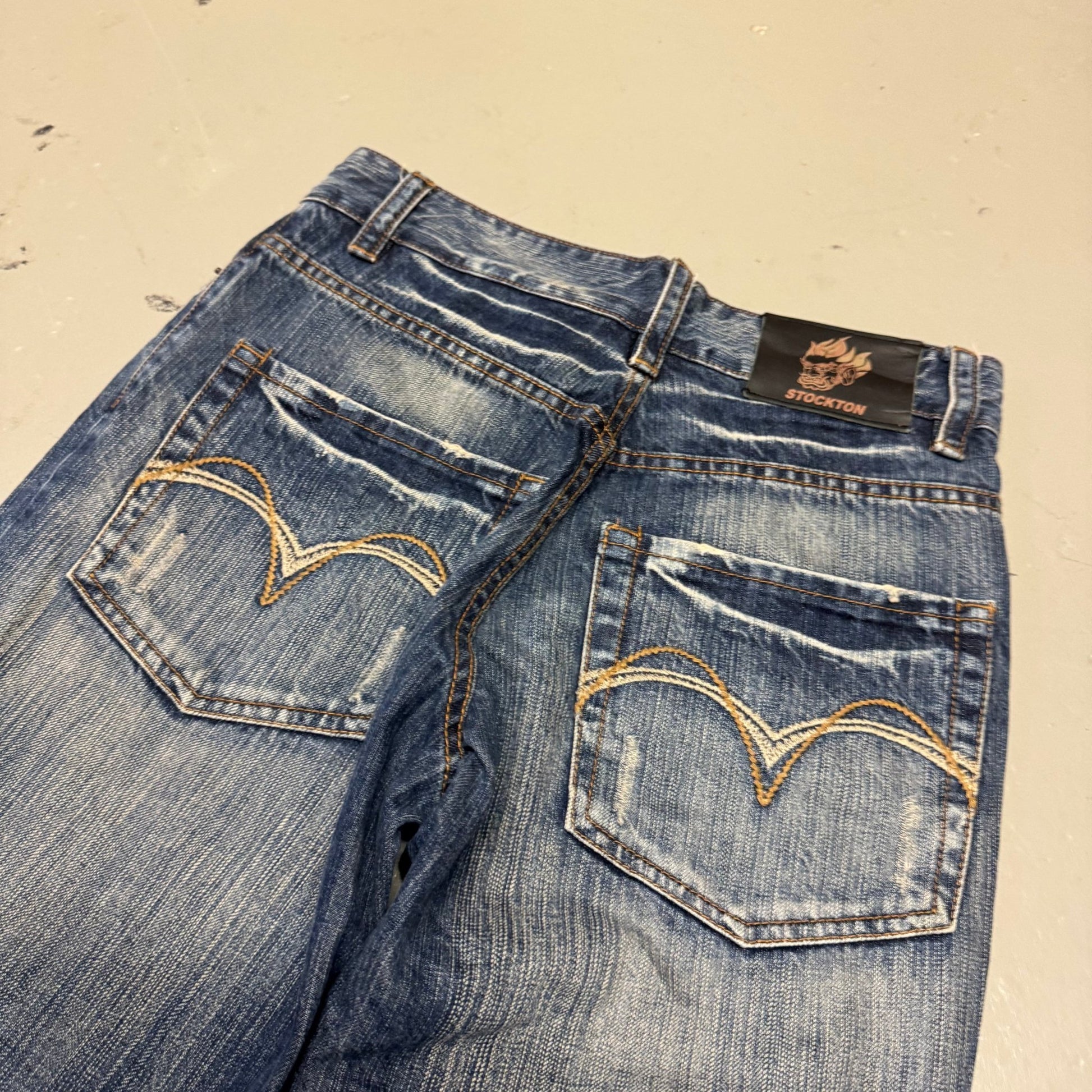 2000‘s Stockton Japanese Archive Baggy Jeans *rare 28x32 - Lennys Vintage