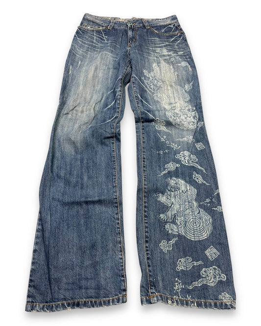 2000‘s Stockton Japanese Archive Baggy Jeans *very rare 32x34 - Lennys Vintage