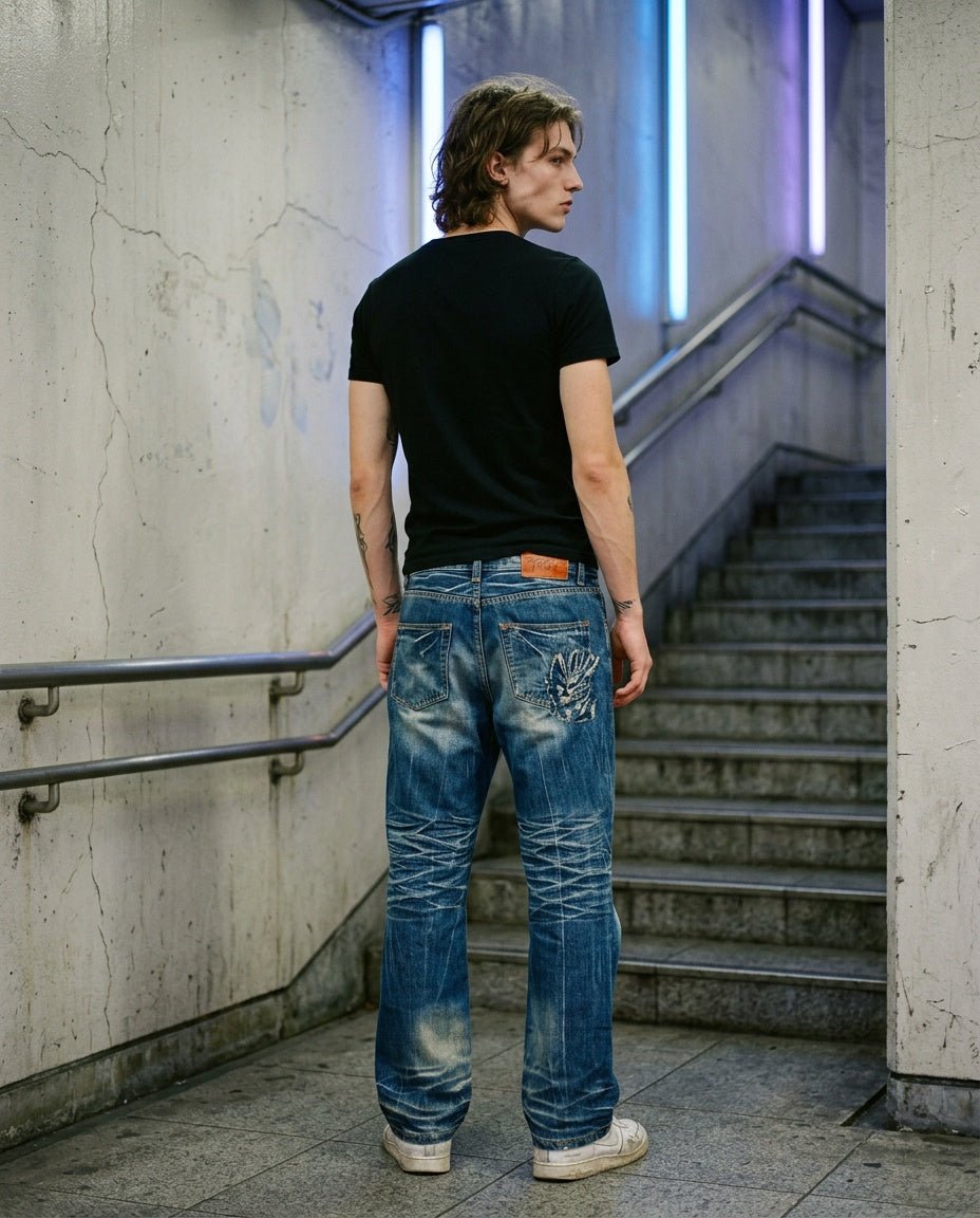 2000's Stockton Japanese Archive Straight/Baggy Jeans *very rare 34x34 (L) - Lennys Vintage