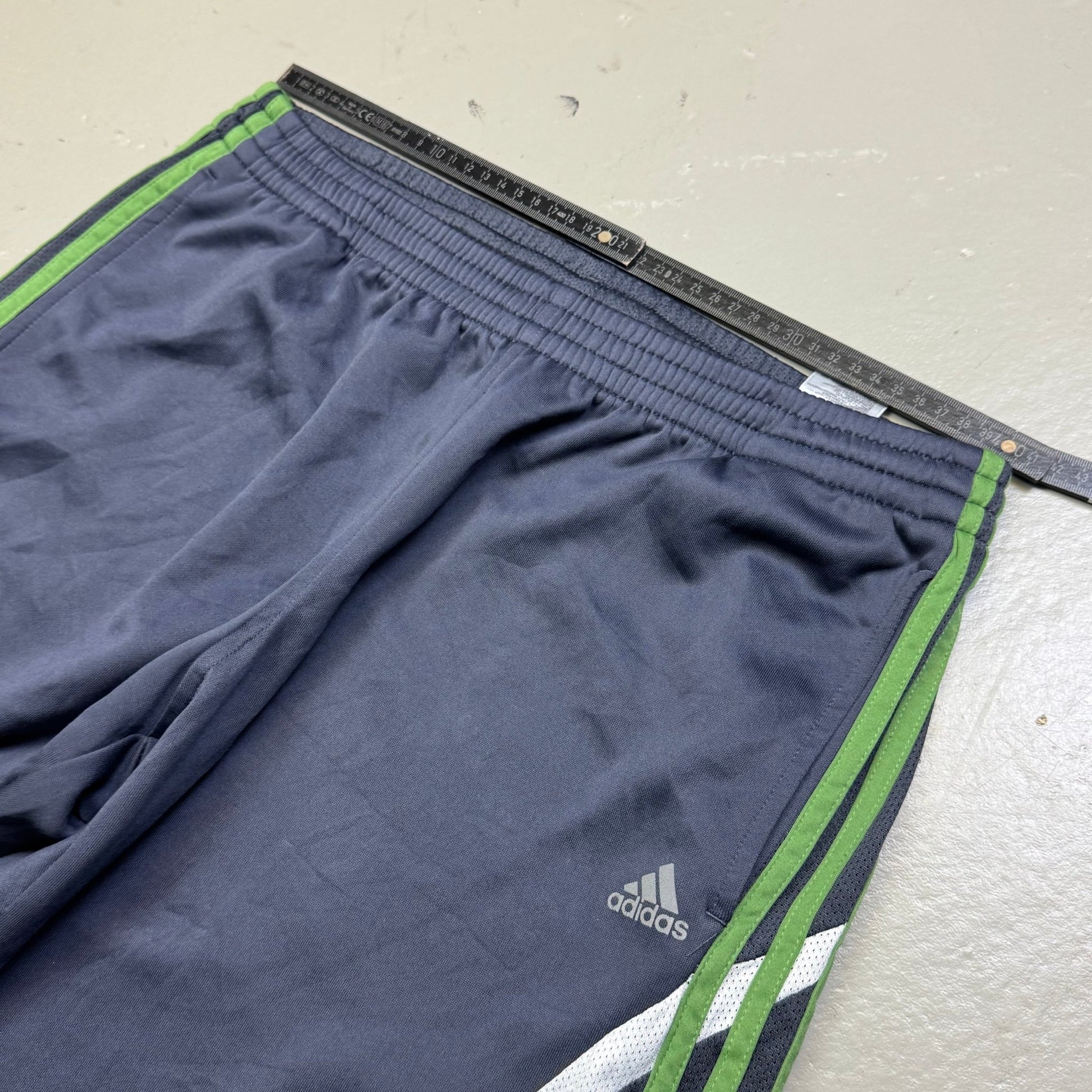 2009 Adidas Green Striped Baggy Trackpants (M) - Lennys Vintage