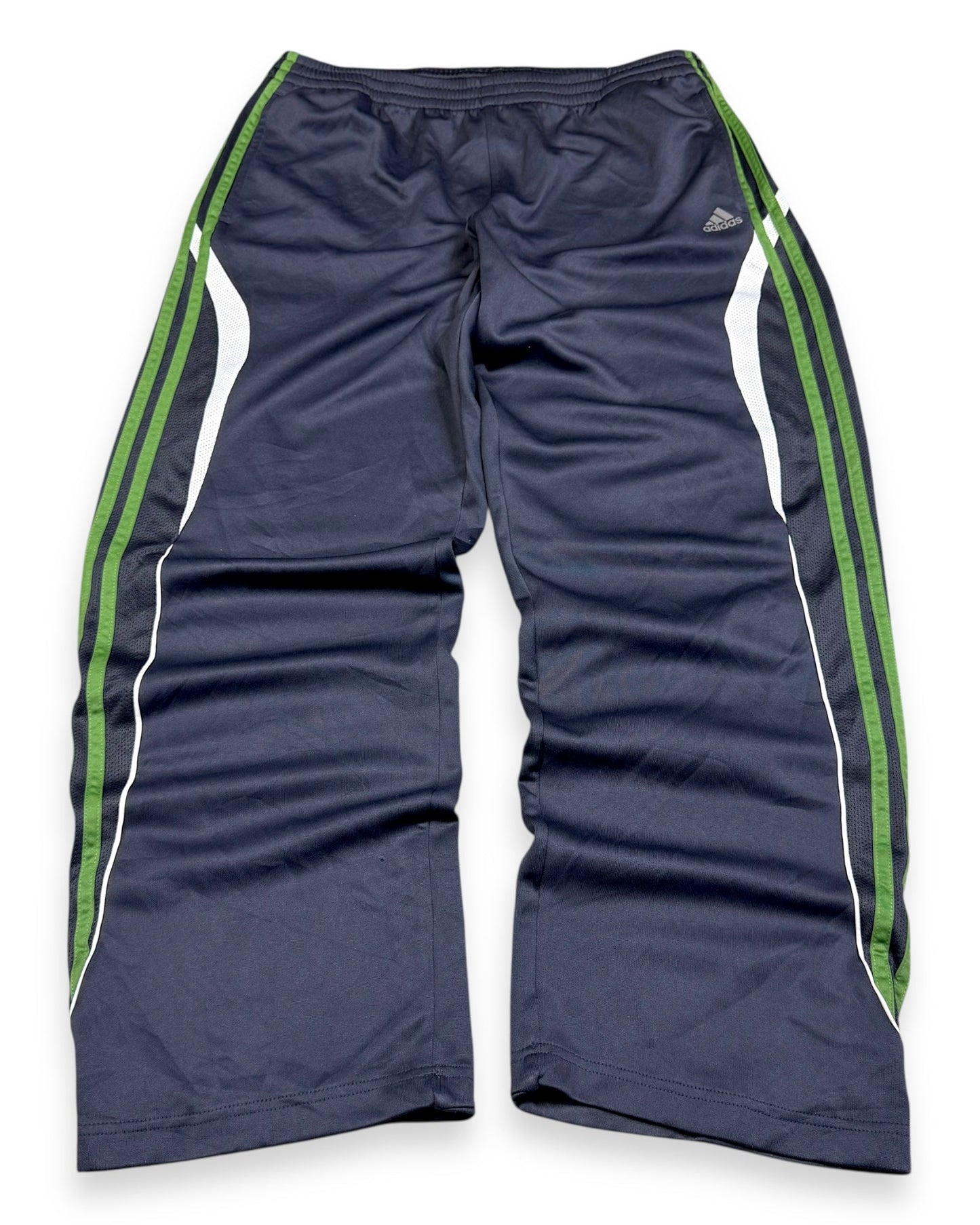 2009 Adidas Green Striped Baggy Trackpants (M) - Lennys Vintage