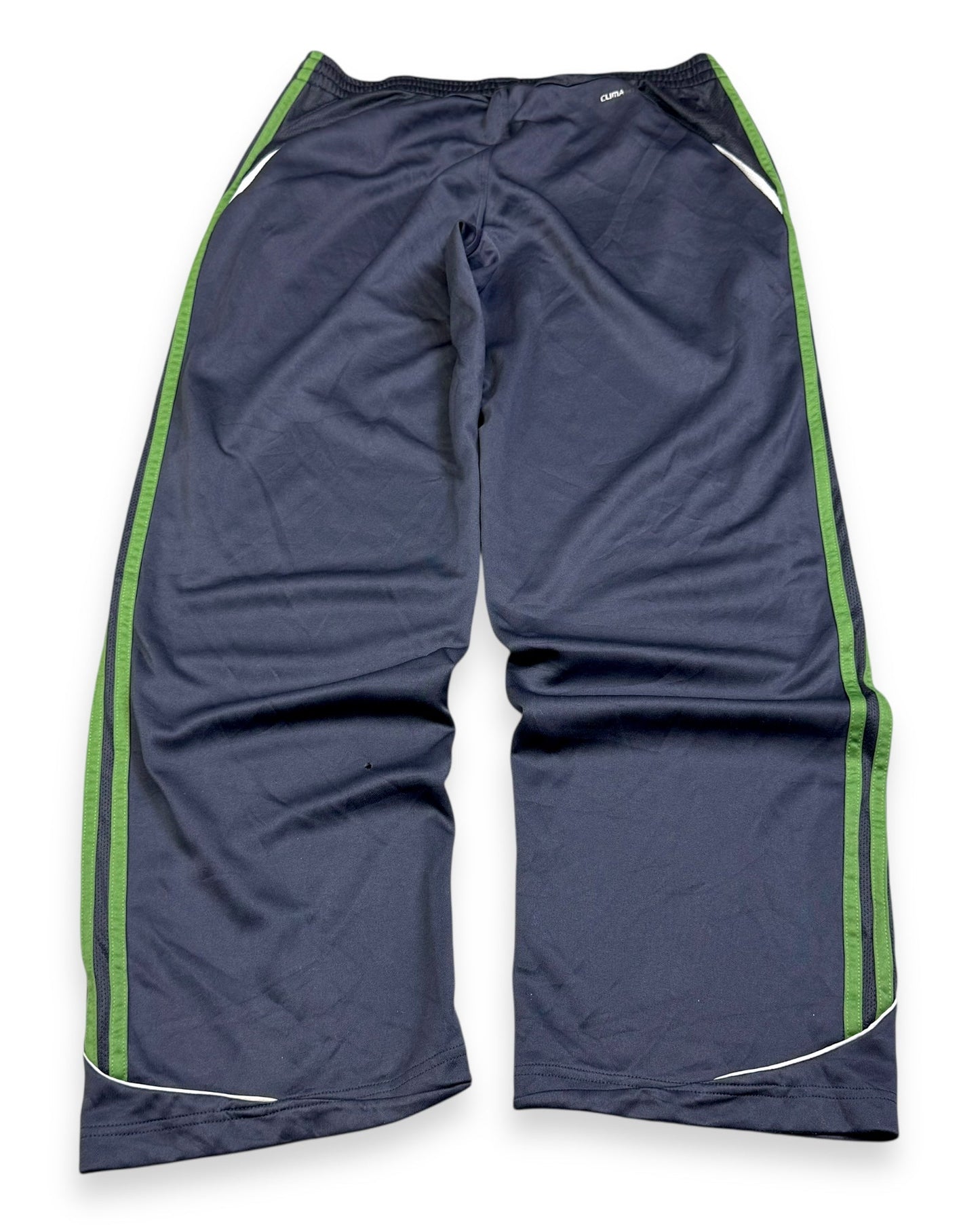 2009 Adidas Green Striped Baggy Trackpants (M) - Lennys Vintage