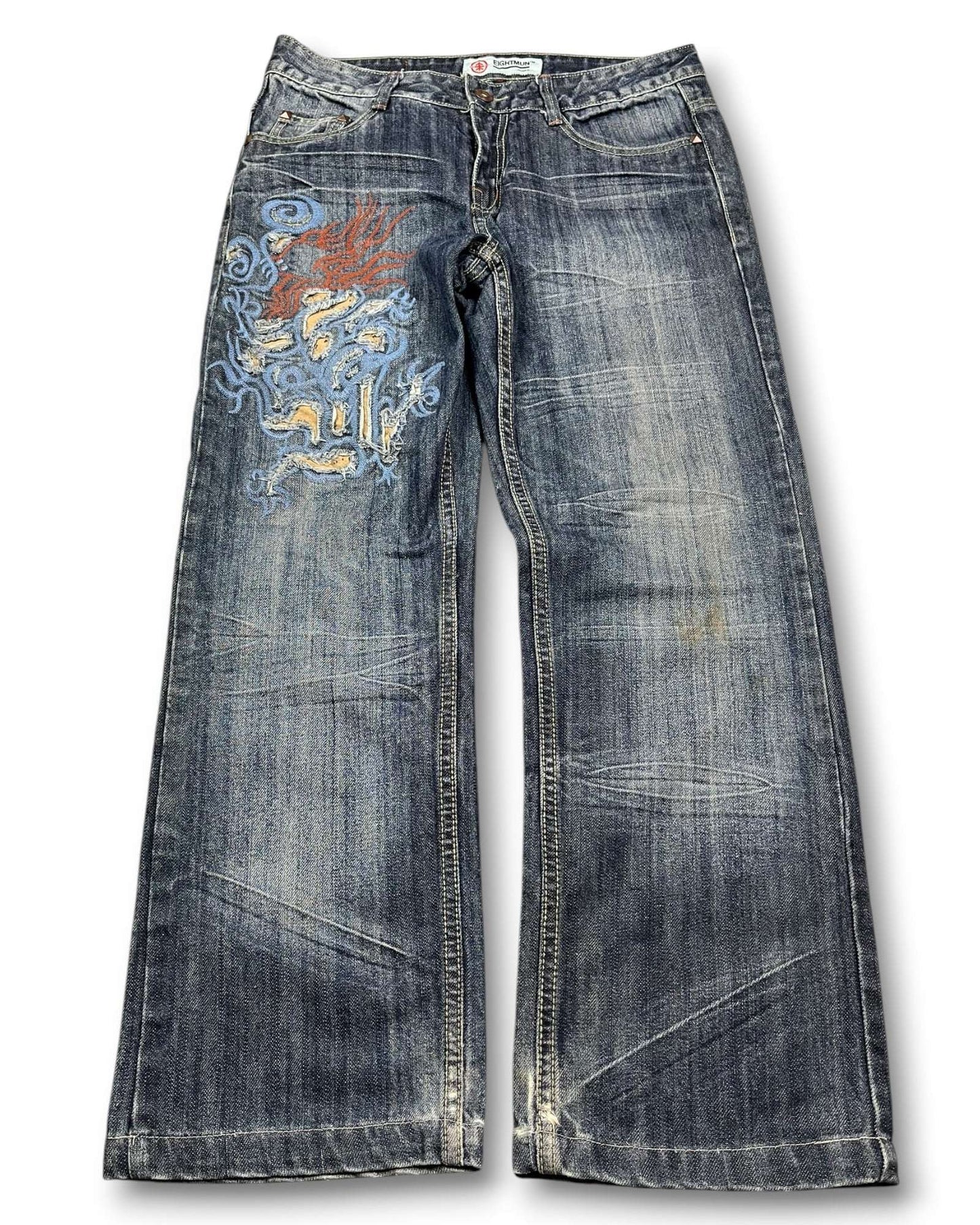2000's Eight Mun Baggy Japanese Jeans *very rare 32x28 (M)