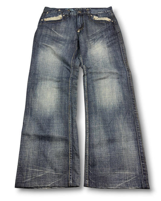 2000's Big Train Baggy Japanese Jeans *very rare 36x32 (XL)