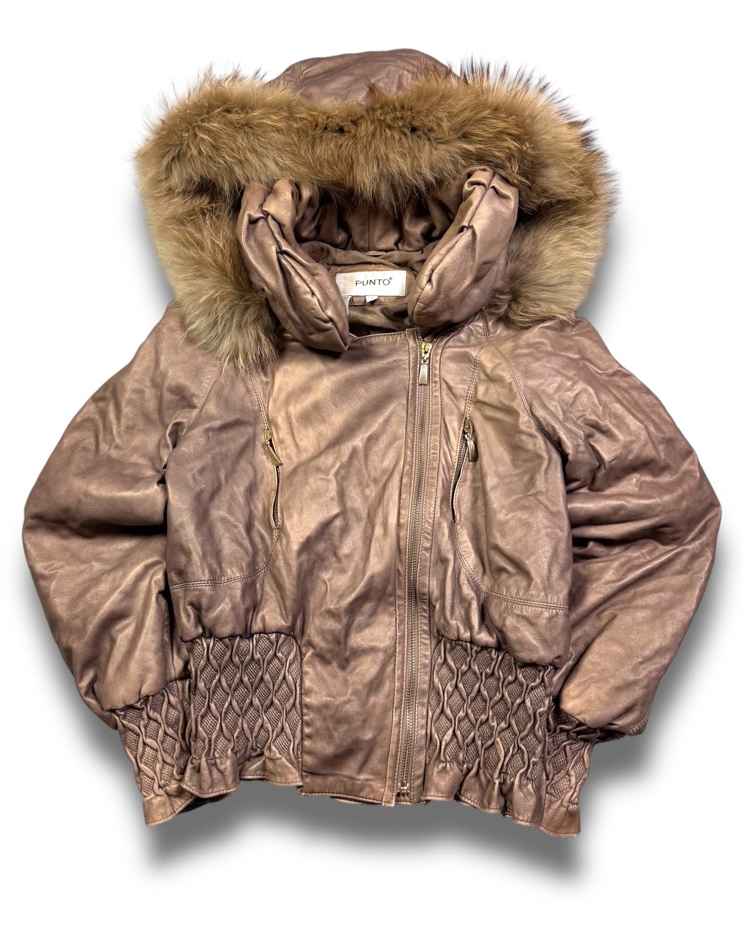 2000's Punto Leather Cropped Fit Jacket Women's *very rare (M)