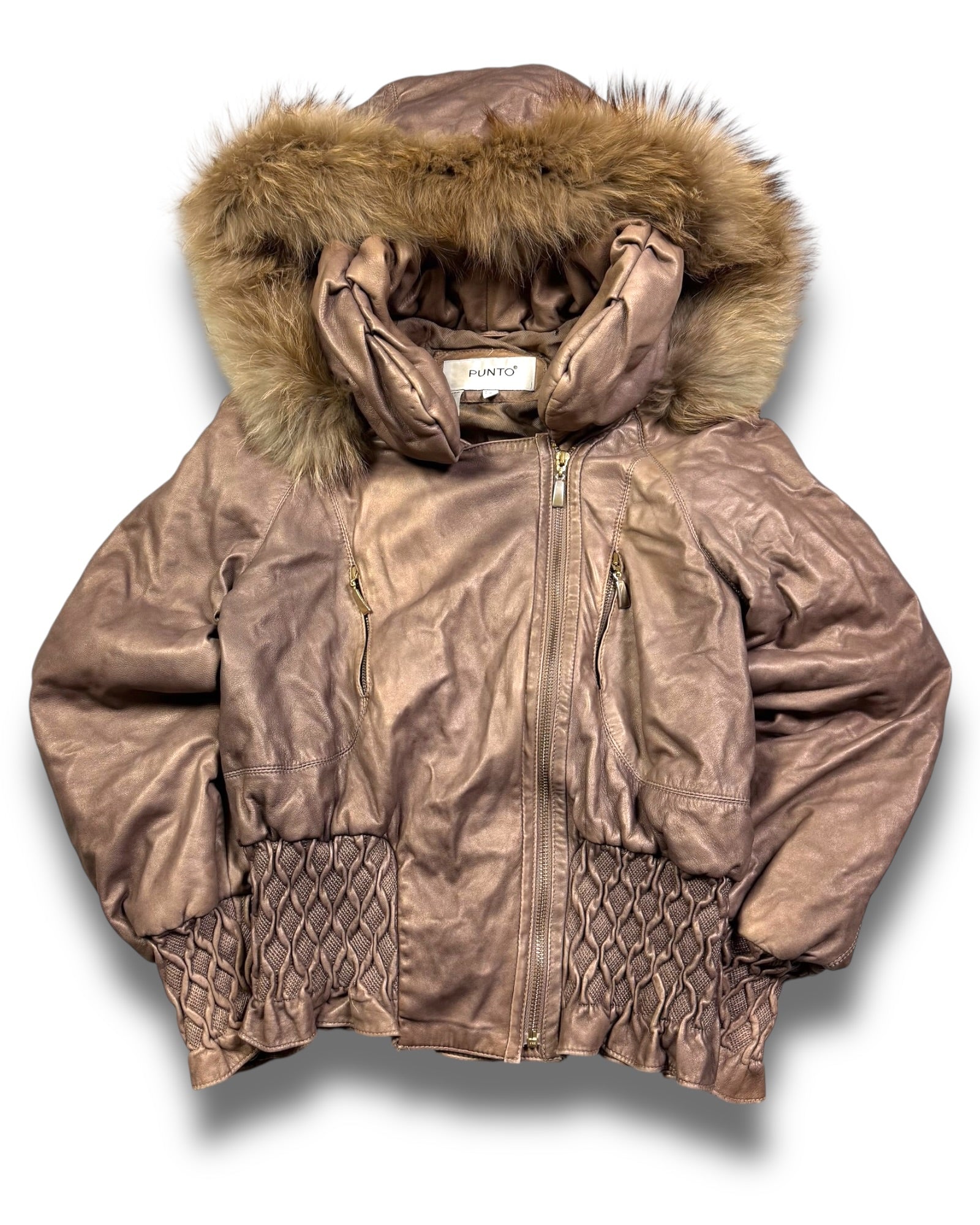 2000's Punto Leather Cropped Fit Jacket Women's *very rare (M)