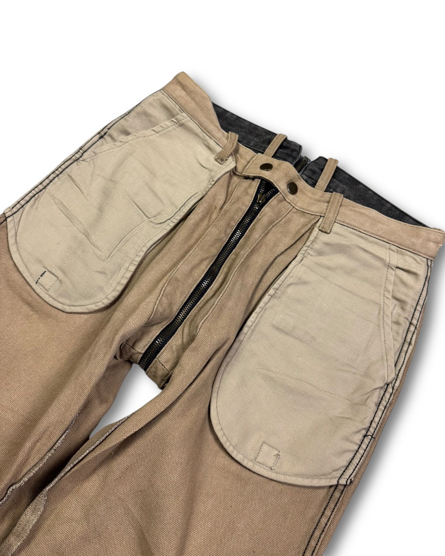 1990's 5RL Straight/Baggy Reversible 2in1 Zip Up Archive Workwear Jeans *extremely rare 30x32 (M)