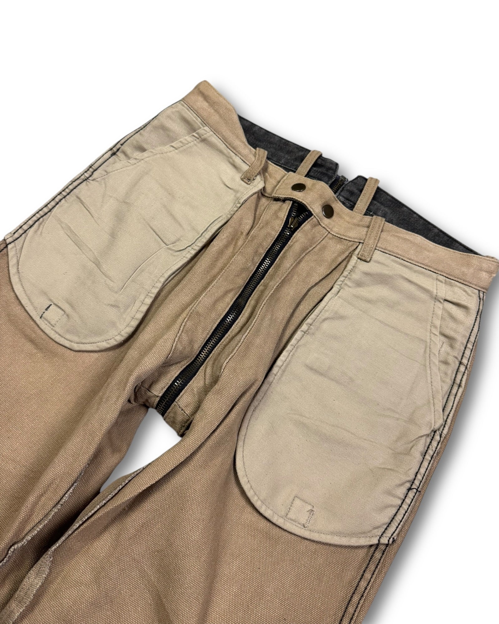 1990's 5RL Straight/Baggy Reversible 2in1 Zip Up Archive Workwear Jeans *extremely rare 30x32 (M)