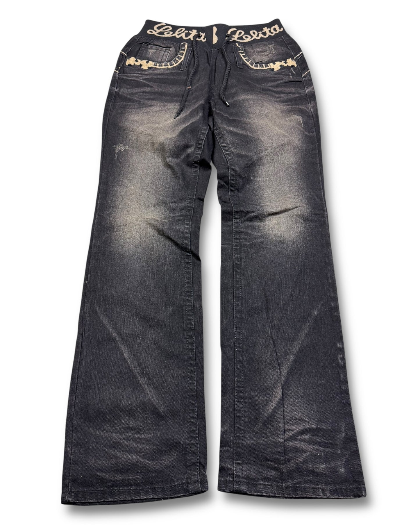 2000's Lolita Straight/Baggy Japanese Jeans Women's *very rare 29x30 (S)