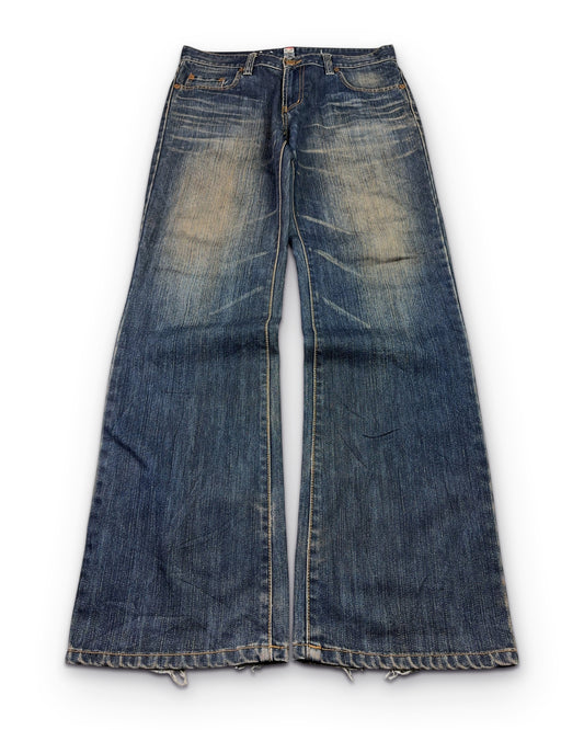 2000's Blue Way Japanese Straight/Bootcut Jeans *rare 32x34 (M)