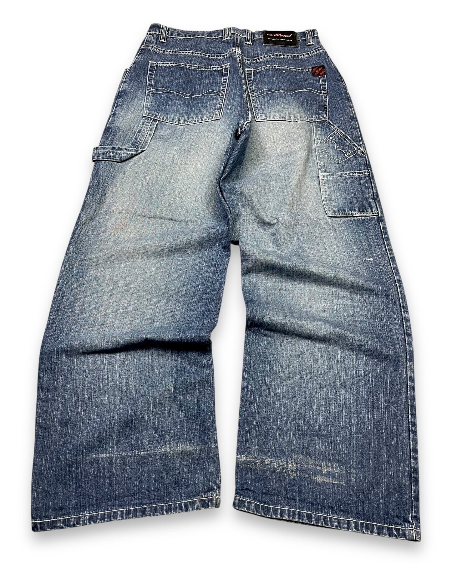 2000‘s Metal Hip Hop Baggy Jeans Heavy Denim *rare 32x32