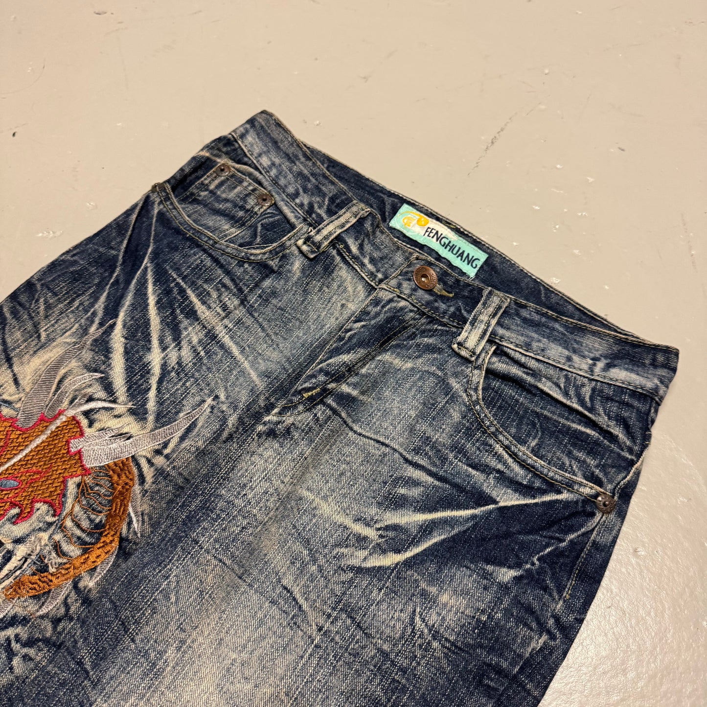 2000‘s Fenghuang Japanese Style Baggy/Straight Jeans *rare 30x31