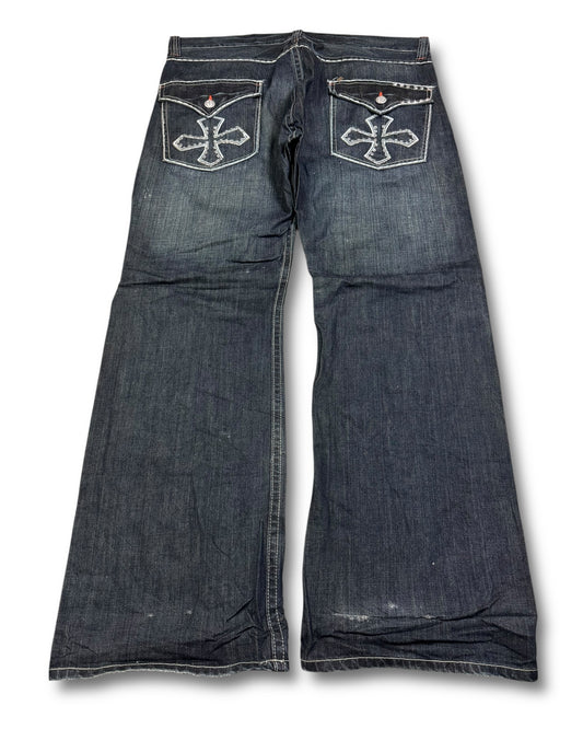 2000's Rhinestone Baggy Jeans *rare 40x36 (3XL)