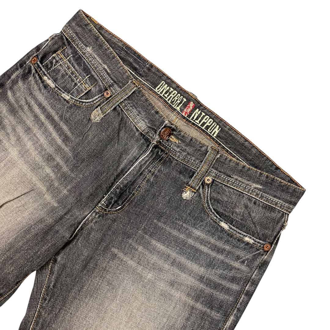 2000‘s Oniarai Nippon Japanese Baggy Jeans *rare 34x34