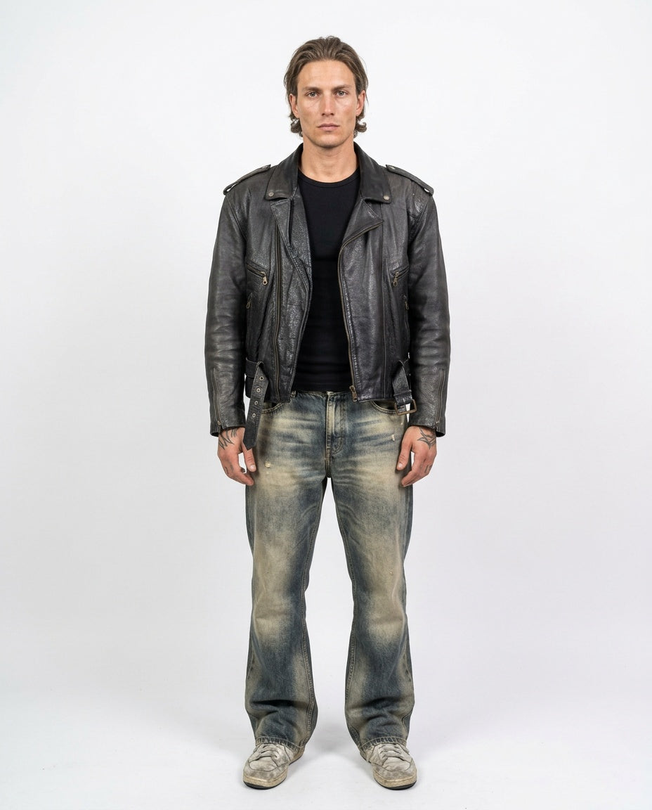 1990's Held Leather Jacket - Model shot
