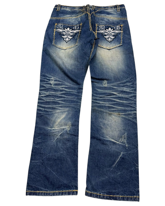 2000‘s 2426 Baggy/Straight Heavy Denim Jeans *rare 34x34
