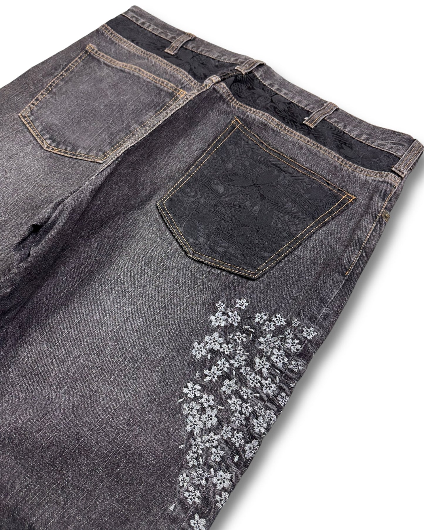 2000's Cherry Blossom Japanese Baggy Jeans * 40x28 (3XL)