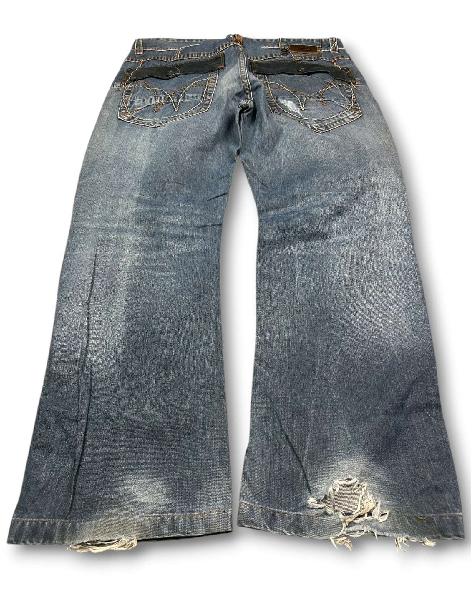2000's Tough Jeansmith Straight/Baggy Japanese Jeans *rare 38x30 (XXL)