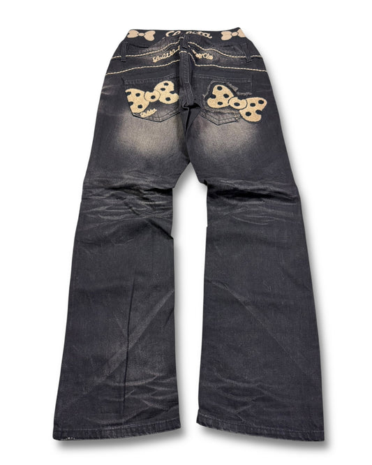 2000's Lolita Straight/Baggy Japanese Jeans Women's *very rare 29x30 (S)