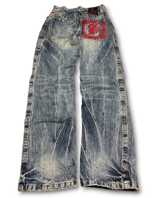 2000's Oniarai Straight/Baggy Japanese Archive Jeans *very rare 28x32 (S)