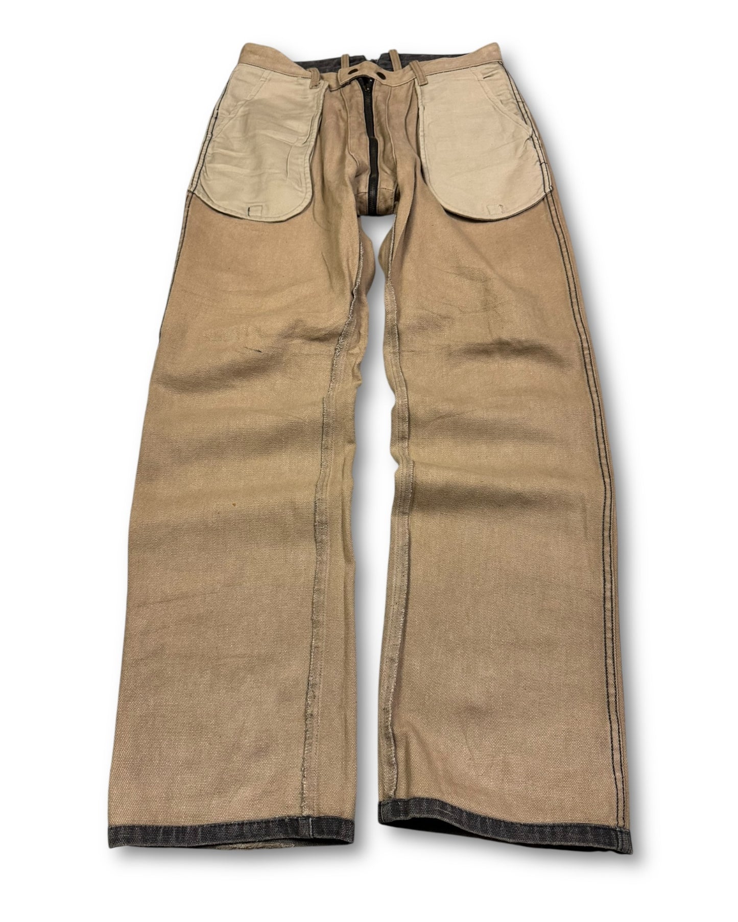 1990's 5RL Straight/Baggy Reversible 2in1 Zip Up Archive Workwear Jeans *extremely rare 30x32 (M)