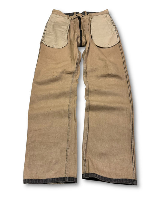 1990's 5RL Straight/Baggy Reversible 2in1 Zip Up Archive Workwear Jeans *extremely rare 30x32 (M)