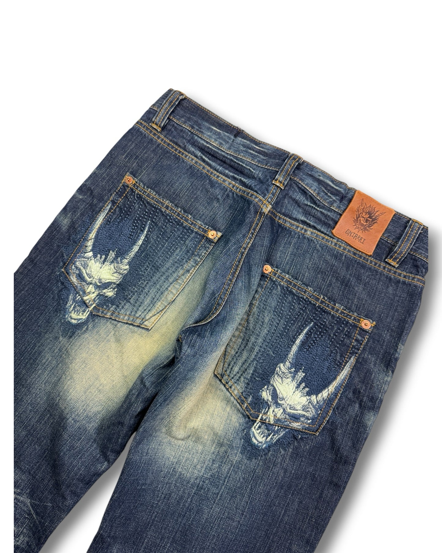 2000's Oniarai Japanese Baggy Jeans *very rare 34x32 (L)