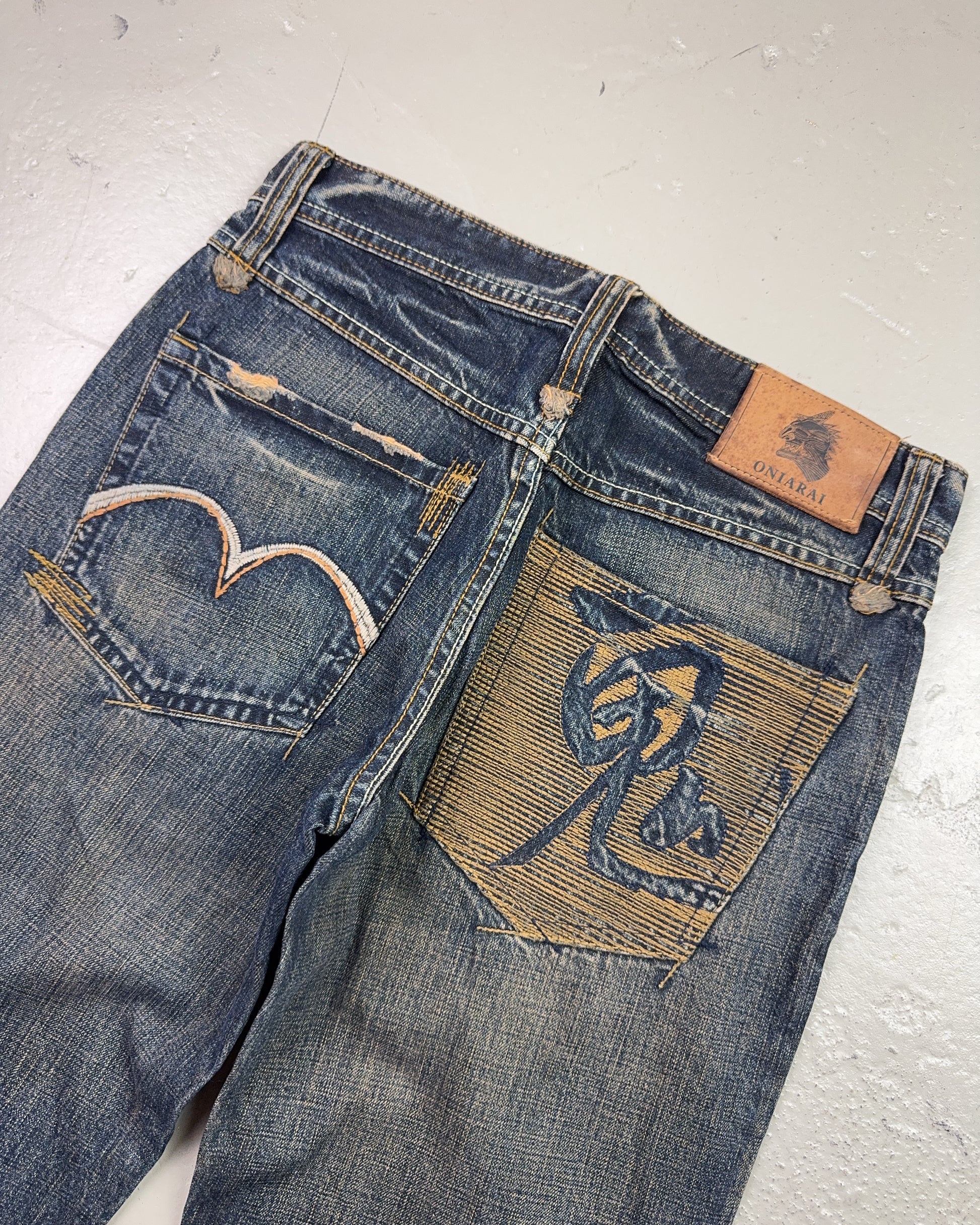 2000's Oniarai Japanese Straight Jeans *rare 30x34 (M)