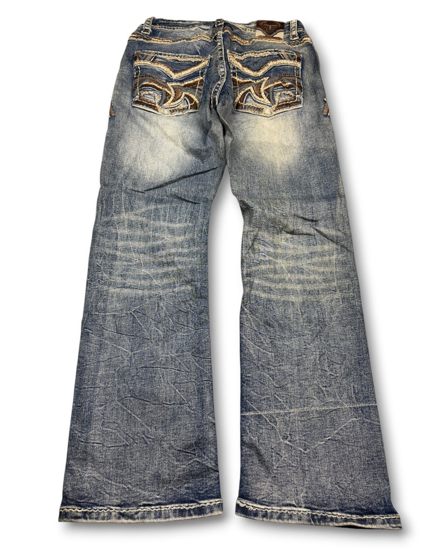 2000's Western Blue Straight Jeans *rare 32x30 (M)