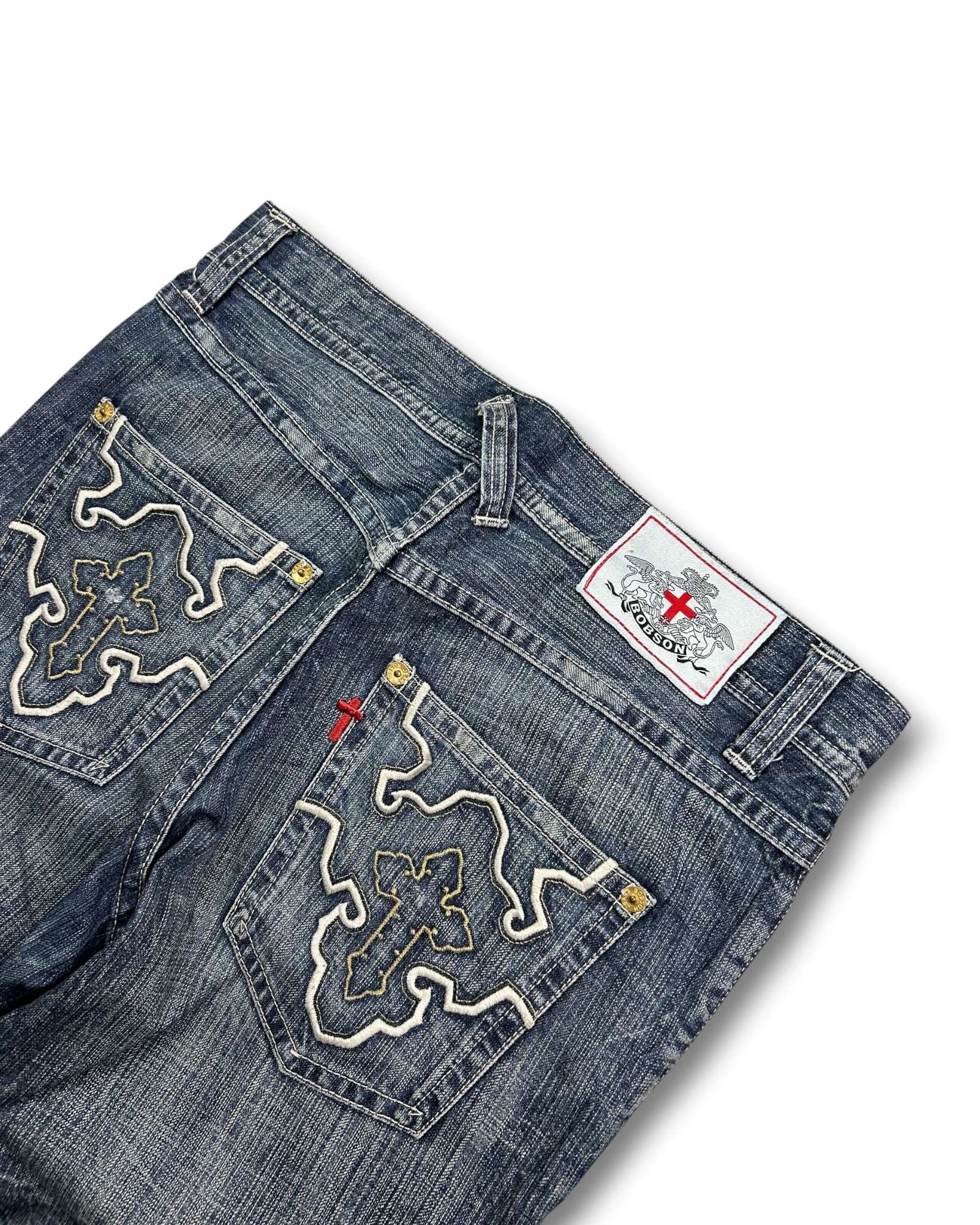 2000's Bobson Straight/Baggy Japanese Jeans *rare 34x32 (L)