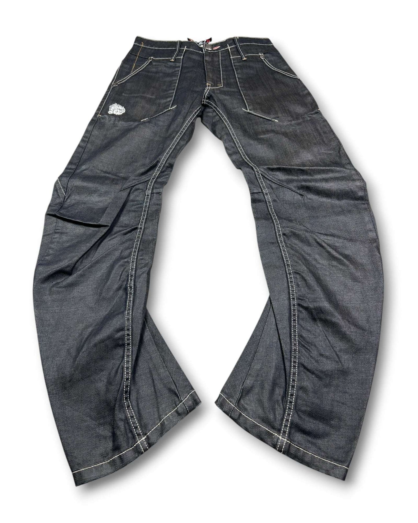 2000's Jizo Straight Japanese Archive Waxed Jeans *very rare 30x30 (M)