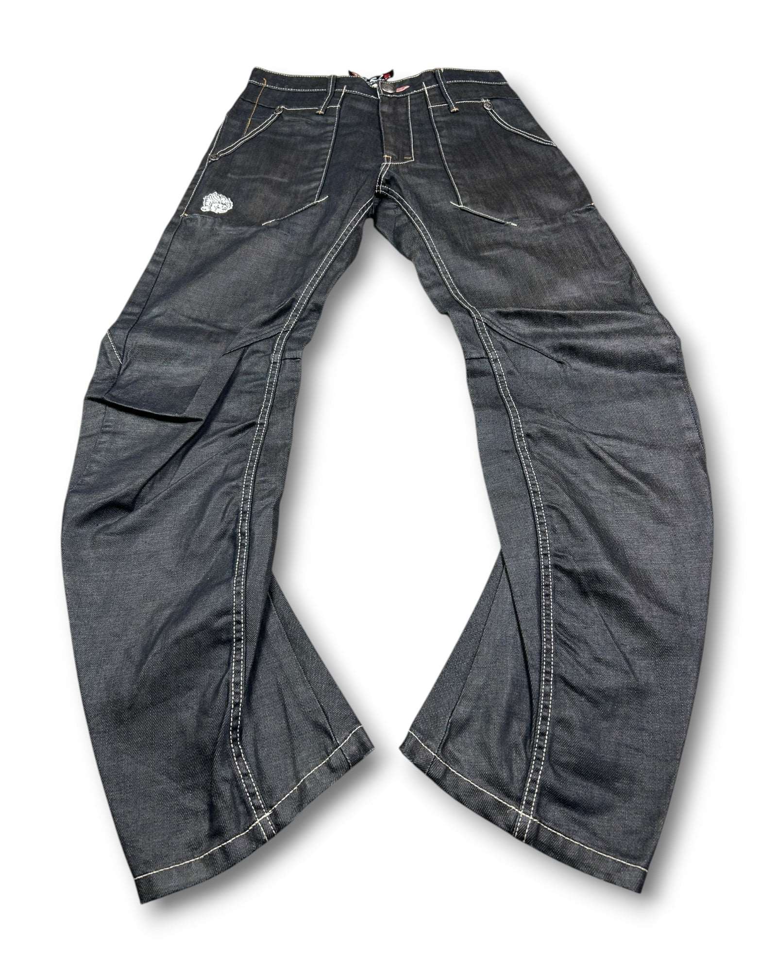 2000's Jizo Straight Japanese Archive Waxed Jeans *very rare 30x30 (M)